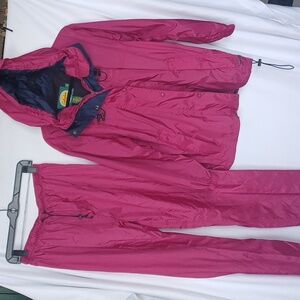 Cabela’s Jacket Pink Hooded Outdoor Winter Wind/Rain Jacket & Pant, Sz M
